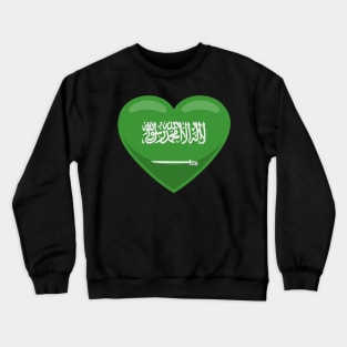 Saudi Arabia Flag Heart Crewneck Sweatshirt
